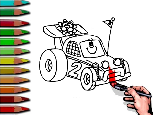 image BTS Racing Car Coloring