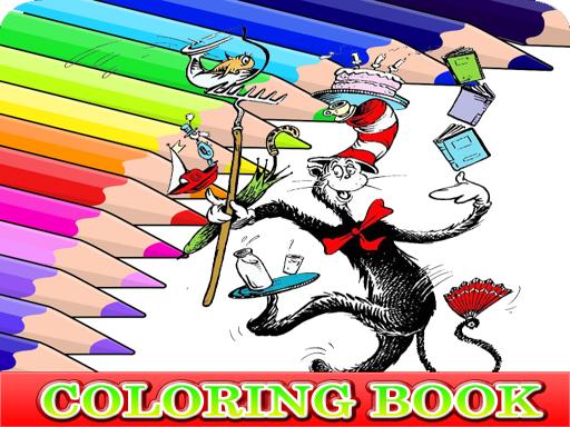 image Coloring Book for Cat In The Hat