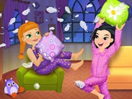 image Crazy Pillow Fight Sleepover Party