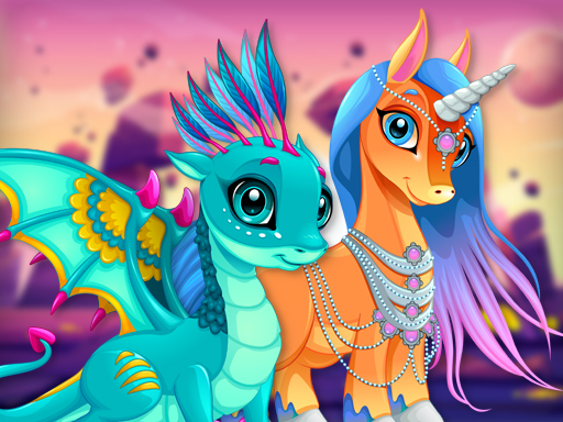 image Cute Unicorns And Dragons Puzzle