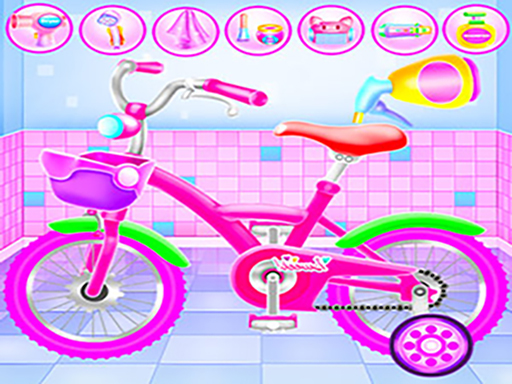 image Girl Bike Fix Washing Salon