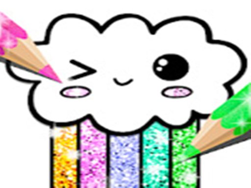 image Kawaii Coloring Book Glitter - Drawing Book