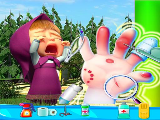 image Masha Bee Hand Doctor Game Online - Hospital Surge
