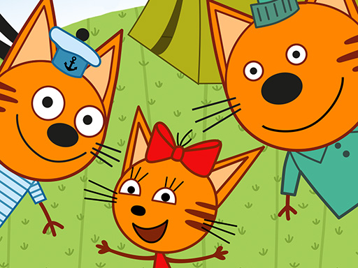 image Picnic With Cat Family