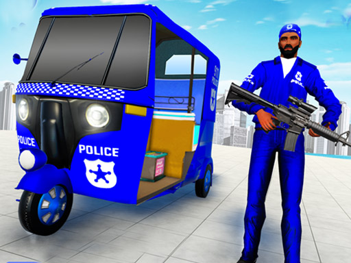 image Police Auto Rickshaw Drive