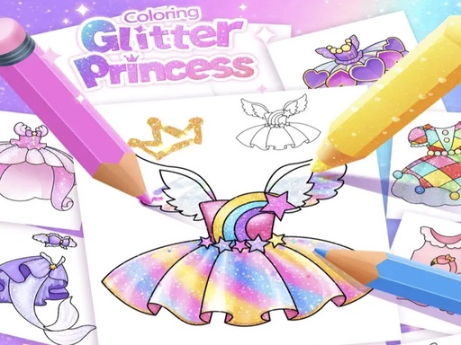image Princess Coloring Glitter For Girl