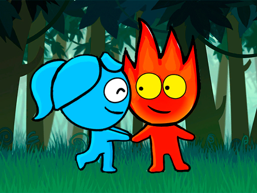 image Red boy and Blue Girl Forest Adventure