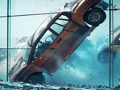 image Stunt Car Crash Glass