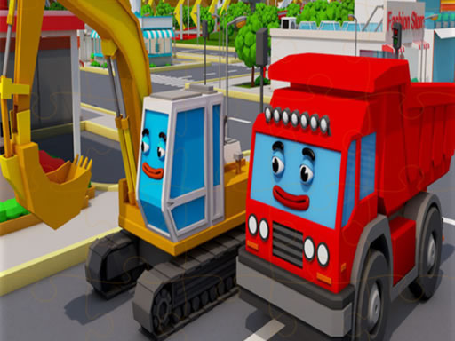 image Trucks and Digger Jigsaw